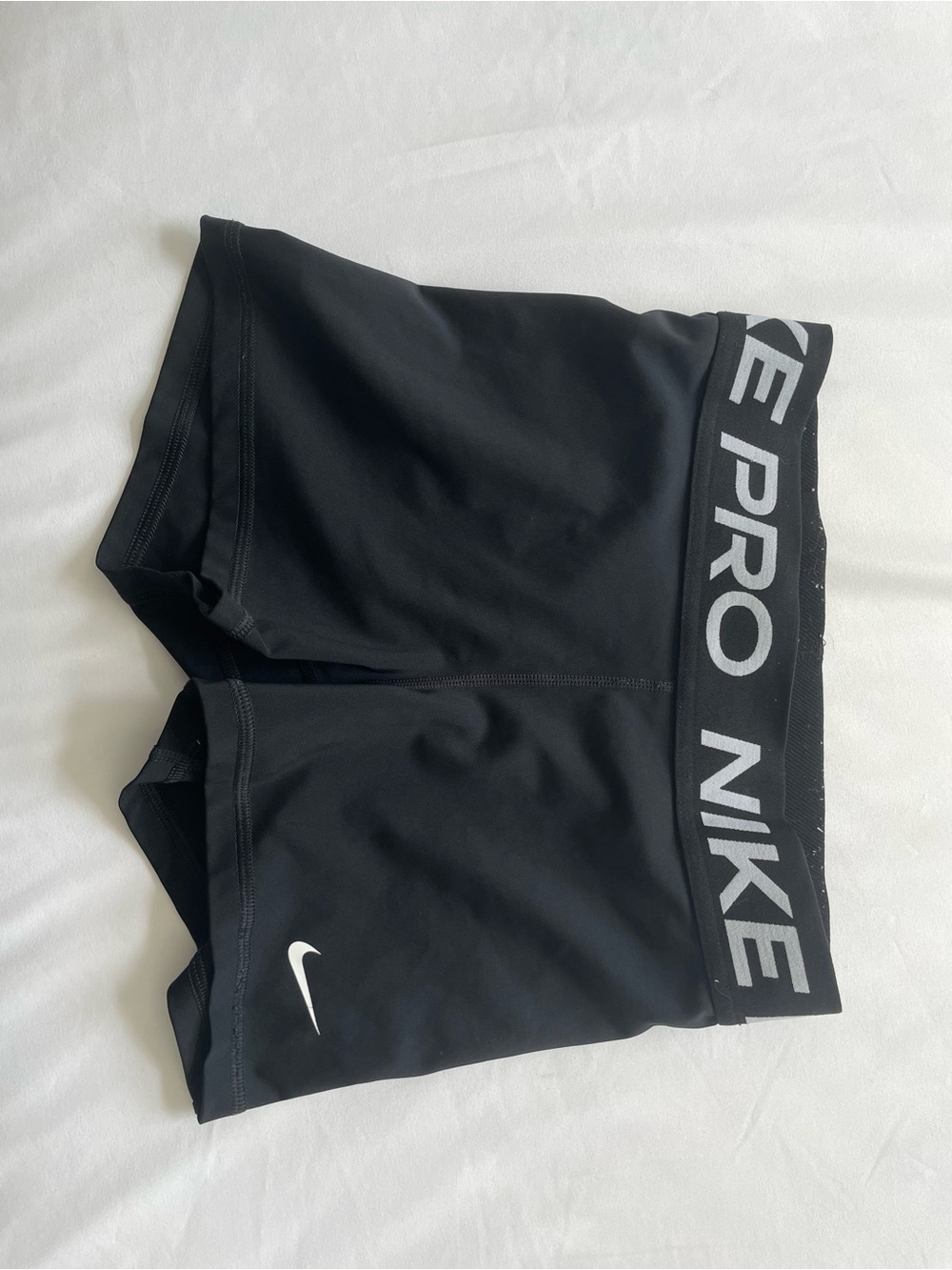 Nike Black Performance Compression Shorts with White Swoosh
